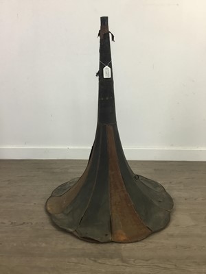 Lot 225 - THREE EARLY 20TH CENTURY TIN GRAPHOPHONE HORNS
