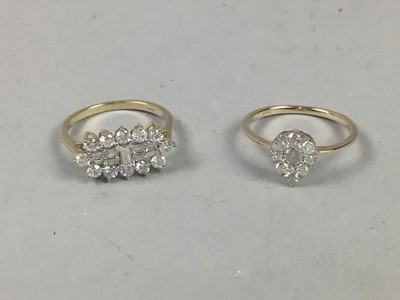 Lot 13 - A LOT OF TWO NINE CARAT GOLD AND GEM SET RINGS