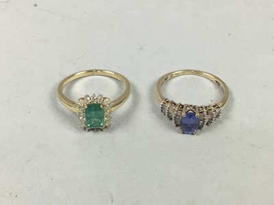 Lot 7 - A LOT OF TWO NINE CARAT GOLD AND GEM SET RINGS