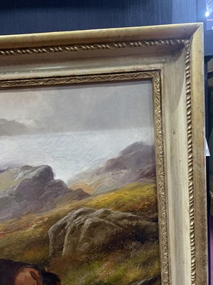 Lot 386 - HORSE AND DOGS, AN OIL BY JOHN GIFFORD