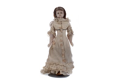 Lot 1139 - A 19TH CENTURY ENGLISH WAX DOLL