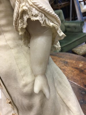 Lot 1139 - A 19TH CENTURY ENGLISH WAX DOLL