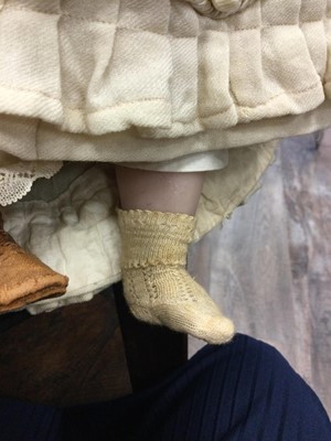 Lot 1139 - A 19TH CENTURY ENGLISH WAX DOLL