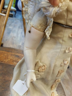 Lot 1139 - A 19TH CENTURY ENGLISH WAX DOLL