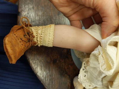 Lot 1139 - A 19TH CENTURY ENGLISH WAX DOLL