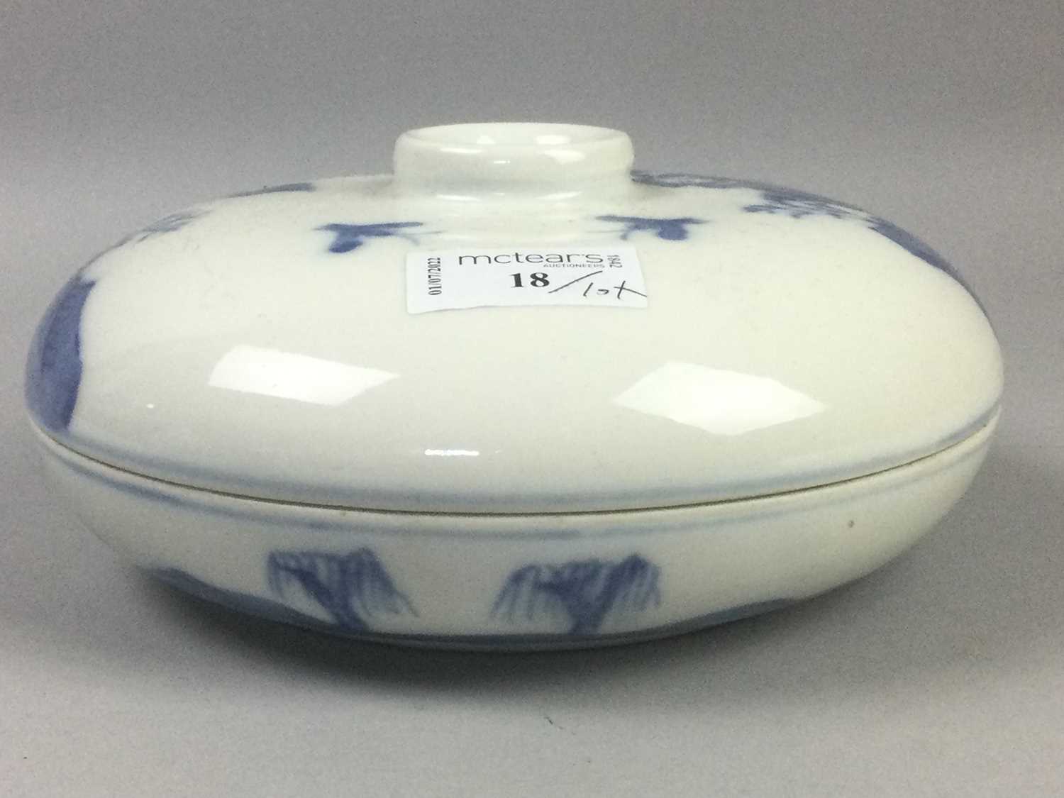 Lot 18 - A CHINESE BLUE & WHITE JAR AND COVER AND OTHER CERAMICS