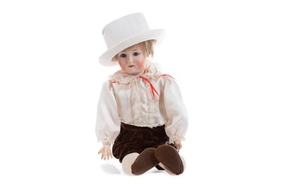 Lot 1141 - A WILLIAM GOEBEL BISQUE HEADED BOY DOLL