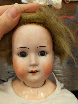 Lot 1141 - A WILLIAM GOEBEL BISQUE HEADED BOY DOLL