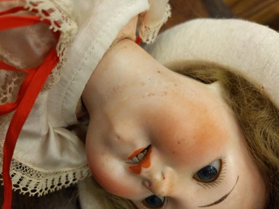 Lot 1141 - A WILLIAM GOEBEL BISQUE HEADED BOY DOLL