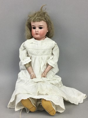 Lot 549 - TWO BISQUE HEADED GIRL DOLLS BY ARMAND MARSEILLE