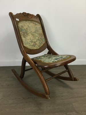 Lot 307 - A 20TH CENTURY FOLDING ROCKING CHAIR