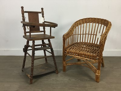 Lot 309 - A DOLL'S HIGH CHAIR AND OTHER CHAIRS
