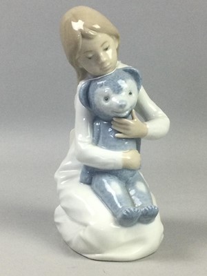 Lot 275 - A NAO FIGURE OF A GIRL WITH TEDDY BEAR AND SEVEN OTHER FIGURES