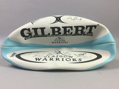 Lot 236 - A GLASGOW WARRIORS AUTOGRAPHED RUGBY BALL