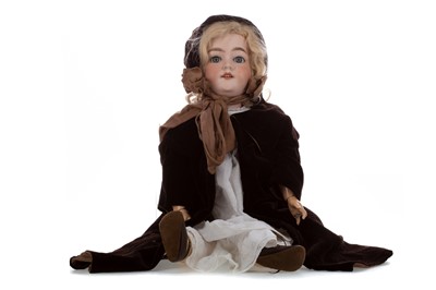 Lot 1156 - A LARGE BISQUE HEAD GIRL DOLL BY ARMAND MARSEILLE