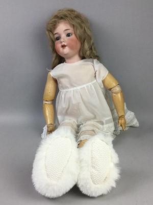 Lot 1157 - A LARGE BISQUE HEAD GIRL DOLL BY ARMAND MARSEILLE