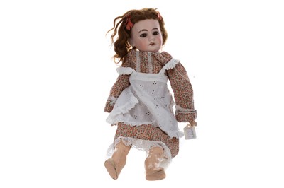 Lot 1158 - A LARGE BISQUE HEAD GIRL DOLL BY ARMAND MARSEILLE