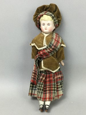 Lot 1164 - A FRENCH BISQUE HEADED GIRL DOLL