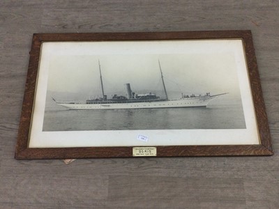 Lot 318 - A BLACK AND WHITE PHOTOGRAPH OF THE TWIN SCREW STEAM YACHT 'DORIS' AND OTHERS