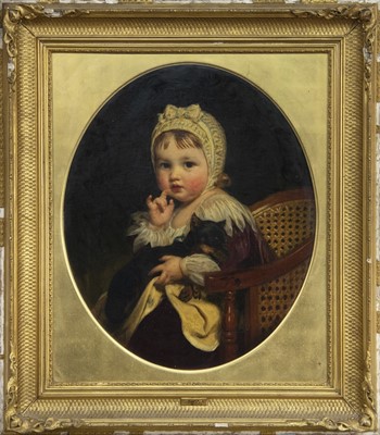 Lot 356 - PORTRAIT OF A CHILD, AN OIL BY JAMES SANT