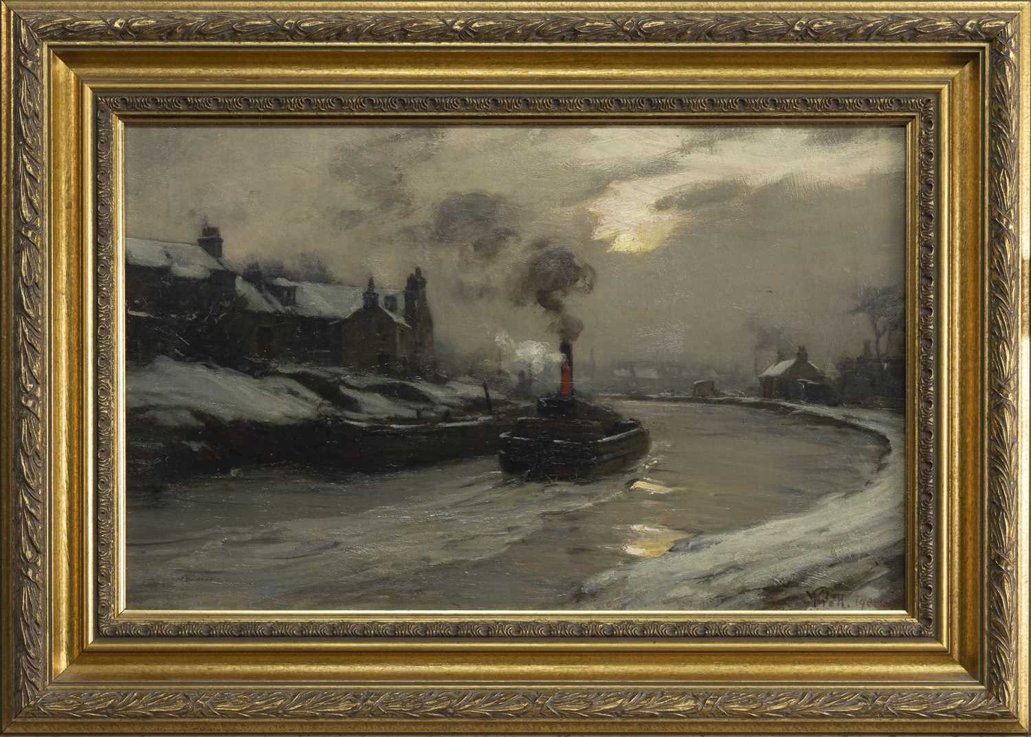 Lot 8 - FORTH AND CLYDE CANAL, HILLHEAD, KIRKINTILLOCH, AN OIL BY WILLIAM PRATT