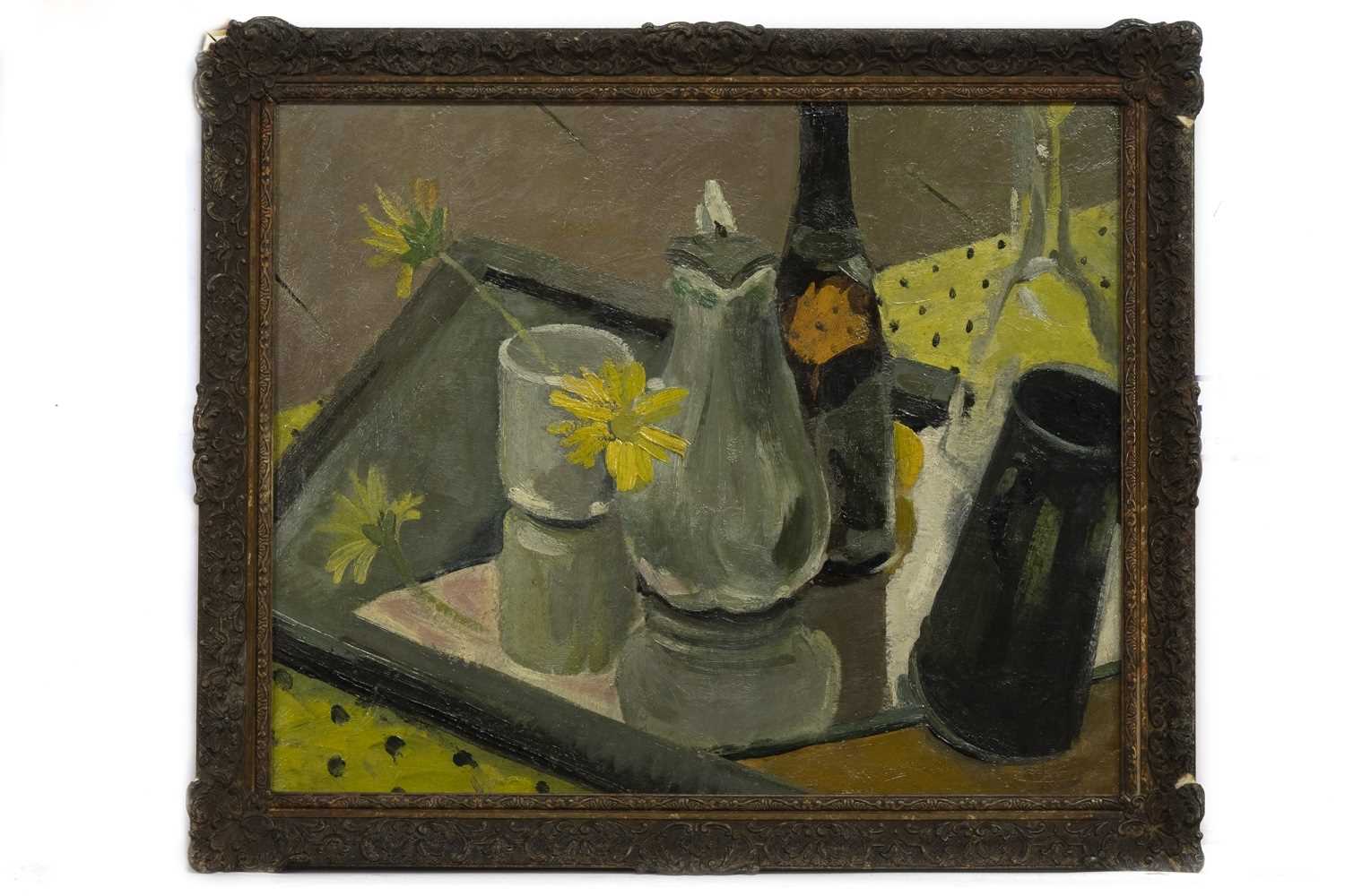 Lot 8 - STILL LIFE WITH CHAMPAGNE, AN OIL BY NOEL SLANEY