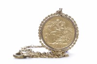 Lot 207 - GOLD SOVEREIGN DATED 1893 in a nine carat gold...