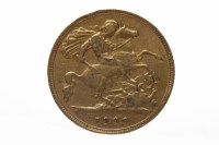 Lot 211 - GOLD HALF SOVEREIGN DATED 1900
