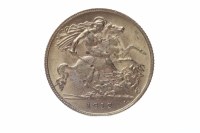 Lot 212 - GOLD HALF SOVEREIGN DATED 1912
