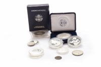 Lot 225 - AMERICAN EAGLE 1OZ SILVER PROOF COIN along...