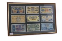 Lot 232 - FRAMED SET OF ONE POUND NOTES including a...