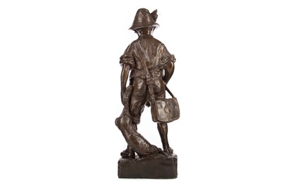 Lot 348 - A FRENCH BRONZE SCULPTURE OF A BOY AND GAME AFTER AUGUSTE MOREAU