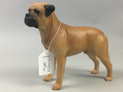 Lot 147 - A LOT OF CERAMIC AND RESIN BULLDOG AND OTHER DOG FIGURES