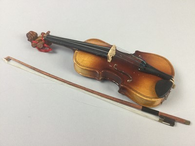 Lot 149 - A MINIATURE VIOLIN AND BOW AND OTHER ITEMS