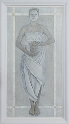 Lot 14 - TWICE MASKED, AN OIL BY LOUISE JOHNSTONE