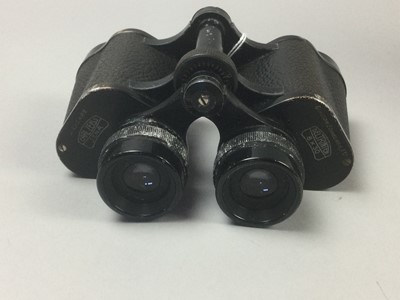 Lot 32 - A PAIR OF BINOCULARS AND A MONOCULAR
