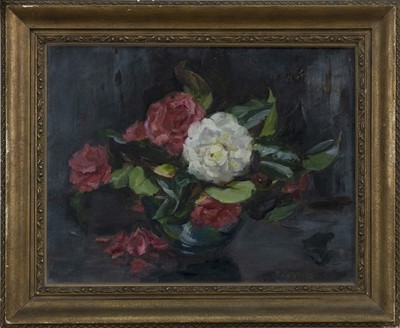 Lot 377 - CAMELLIAS, AN OIL BY KATE WYLIE