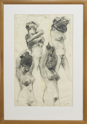 Lot 2 - NUDE STUDIES, A CHARCOAL BY RHONDA SMITH