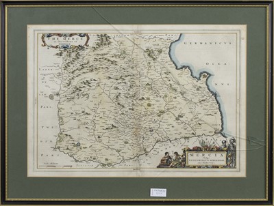 Lot 162 - THREE 17TH CENTURY AND LATER HAND COLOURED MAPS