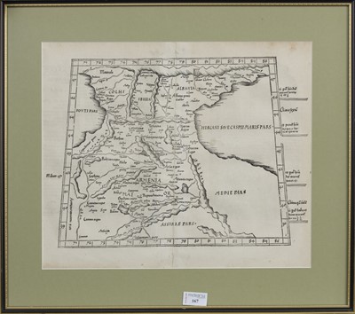 Lot 167 - A 16TH CENTURY PTOLEMAIC MAP, 'TABULA TERRIA ASIAE'