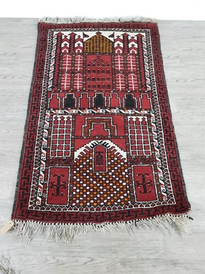 Lot 111 - AN AFGHAN VILLAGE PRAYER MAT AND A BOKHARA MAT