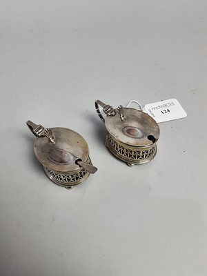 Lot 124 - A PAIR OF SILVER MUSTARD POTS
