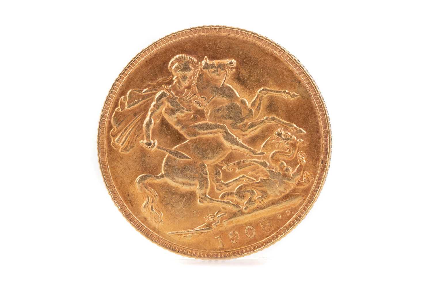 Lot 12 - AN EDWARD VII GOLD SOVEREIGN DATED 1908