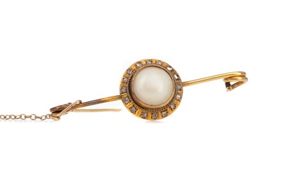 Lot 1190 - A PEARL AND DIAMOND BAR BROOCH ALONG WITH A COLLECTION OF STICK PINS