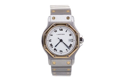 Lot 815 - A CARTIER STAINLESS STEEL AUTOMATIC WRIST WATCH