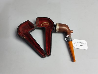 Lot 396 - A SILVER MOUNTED PIPE