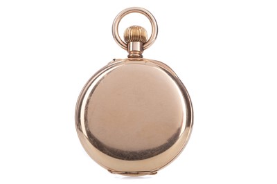 Lot 849 - A GOLD PLATED OPEN FACE POCKET WATCH