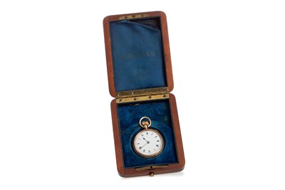 Lot 849 - A GOLD PLATED OPEN FACE POCKET WATCH