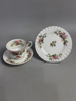 Lot 402 - A ROYAL ALBERT 'MOSS ROSE' PATTERN TEA SERVICE AND ANOTHER
