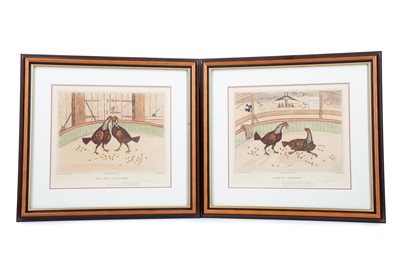 Lot 732 - A SET OF SIX 19TH CENTURY COCK FIGHTING PRINTS
